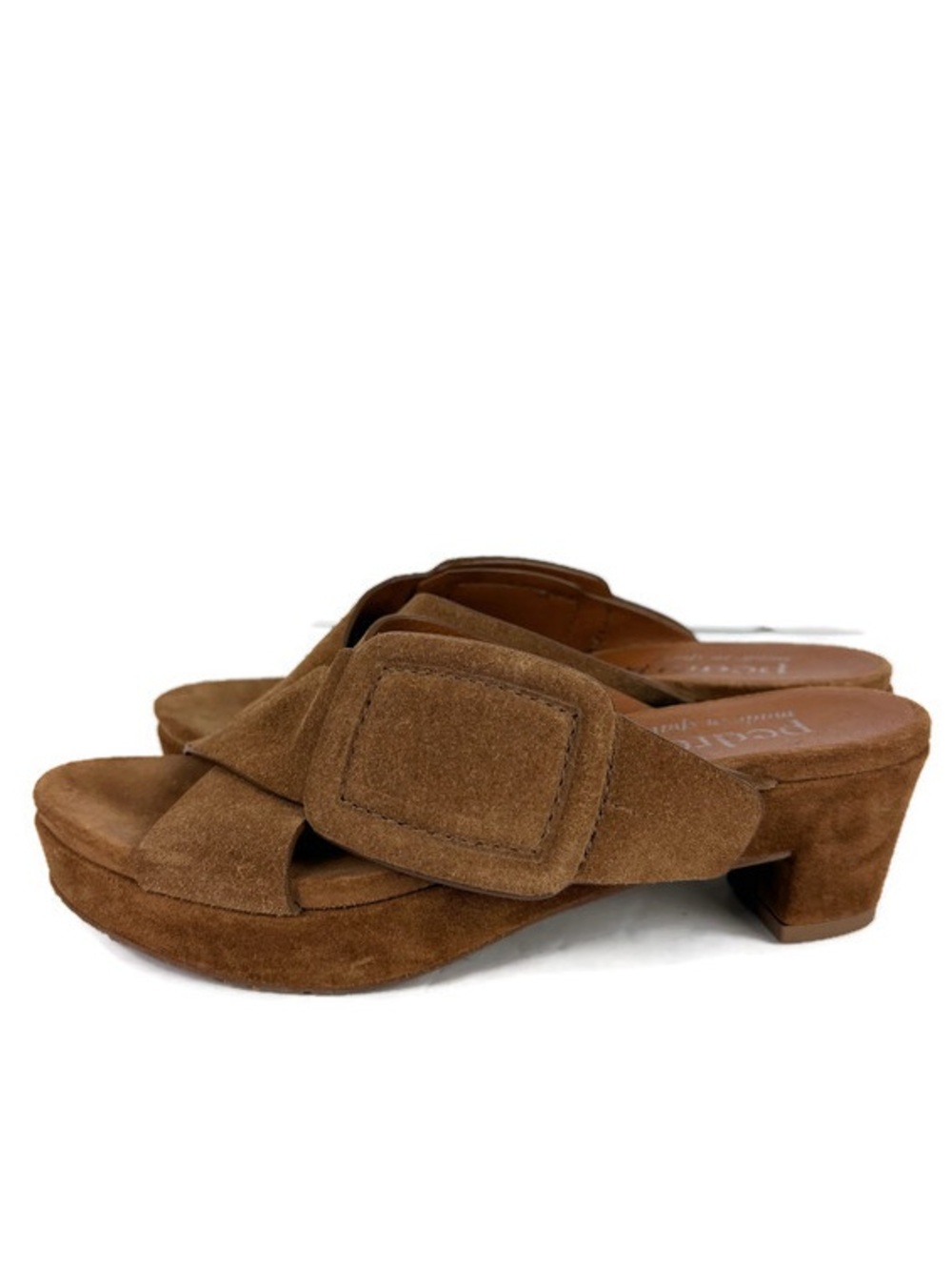 Pedro Garcia Brown Suede Buckle Slide Sandals